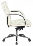 Кресло руководителя Бюрократ T-9927SL-LOW слоновая кость кожа низк.спин. крестовина металл хром