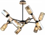 Потолочная люстра на штанге Imex MD.5495-10-S-BK+WOOD