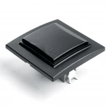 Розетка с заземлением защитной крышкой и шторками (черный) Stekker Эрна 39481