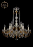 Подвесная люстра Art Classic 11.24 11.24.6+3.200.h-64.Gd.V1003 (220V, хрусталь, на цепи, подсвечник, свеча)