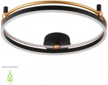Потолочный светильник круглый Crystal Lux FERNANDO PL72W LED BLACK/GOLD (220V, пульт управления, кольцо)