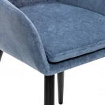 Стул с подлокотниками Слим, каркас Черный, велюр Синий 2500000185991 Leset