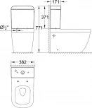 Унитаз напольный безободковый GROHE Euro Ceramic (без бачка и сиденья), альпин-белый (39338000)