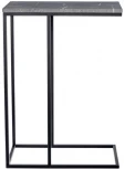 Придиванный столик Loft 50x30см, серый мрамор с чёрными ножками Bradex Home RF 0357