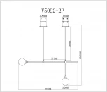 Потолочная люстра на штанге Moderli Lingdal V5092-2P (220V, шарики)