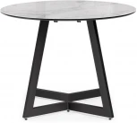 Стеклянный стол Woodville Алингсос 100(140)х100х76 белый мрамор / черный 532387