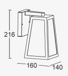 Настенный светильник уличный Oasis Light UNITE 2909 Bl (220V, IP44)