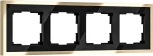Рамка на 4 поста Baguette (черный/латунь) Werkel W0042852 (a062784)