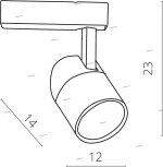 Трековый светильник Arte Lamp Attento A5750PL-1BK