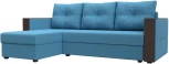 Диван угловой Валенсия Лайт левый угол (Голубой/Рогожка) Лига Диванов арт.125974L