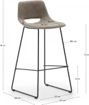 Zahara Барный стул коричневый с черными стальными ножками 76 см La Forma (ex Julia Grup) арт.148497