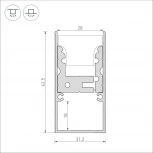 Профиль-держатель ARH-FLOOR27-H28-2000 (Arlight, Металл) 039471