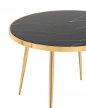 Стол обеденный Stool Group Гелиос 100*100 стекло черный мрамор сталь золото УТ000036675