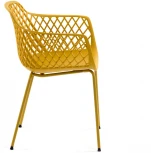 Обеденный стул La Forma (ex Julia Grup) Quinn (Желтый,Горчичный/ Сталь,Металл,Пластик,Полипропилен)