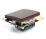 Переключатель одноклавишный (коричневый) Stekker Катрин 49018