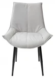 Обеденный стул M-City Осло Светло-серый Vivaldi #V06, велюр / черный каркас