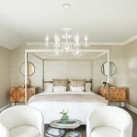 Подвесная люстра Eurosvet Tomas 60018/6 белый с золотом (220V, на цепи, подсвечник, свеча)