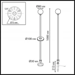 Наземный уличный светильник Odeon Light Dew 7120/3GLB черный/металл IP65 LED 3W 195Лм 3000K 200° 12-24V шар