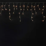 Гирлянда Бахрома на Батарейках 3 x 0,5 м Шампань, 100 LED, Провод Прозрачный Силикон, IP65