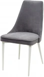 Стул NEPAL-P СЕРЫЙ #27, велюр/ белый каркас