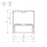 Профиль с экраном SL-LINE-7477-2500 WHITE+OPAL (Алюминий) 021372 Arlight SL-LINE