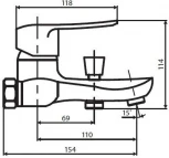Смеситель Dorff Ultra D5010000 для ванны с душем