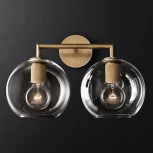 Бра Rh Utilitaire Globe Shade Double Sconce Brass ImperiumLoft 44,539 (123273-22) (220V, шар)