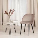 Стул MELODY (mod. 4997) металл/вельвет, 52х49х78см, серо-бежевый/черные ножки Tetchair 15277