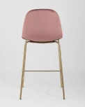 Стул полубарный Stool Group Валенсия велюр розовый золотые ножки УТ000004429