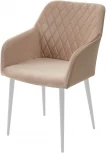 Стул M-City BRANDY-X БЕЖЕВЫЙ #5/ белый каркас, велюр