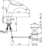 Смеситель Paini F1 F1CR211KM для раковины
