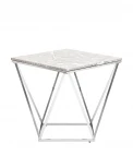 Журнальный столик Stool Group Авалон 61*61 серый мрамор сталь серебро УТ000036333
