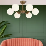 Умная потолочная люстра на штанге Eurosvet Frost 70154/6 латунь (220V, шарики)