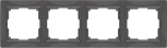 Рамка на 4 поста (серо-коричневый, basic) W0042007 (a051295)