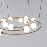 Умная подвесная люстра Bogate's Brook 359/12 латунь (220V, на тросе, шарики, бусы)