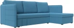 Диван угловой Слим правый угол (Голубой/Рогожка) Лига Диванов арт.121150