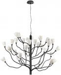 Подвесная люстра Odeon Light Gardi 5090/30 черный матовый/белый/фарфор G4 LED 30*5W (220V, на тросе, цветы)