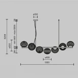 Подвесной светильник Maytoni Reels MOD268PL-07B (220V, на проводе, шарики)