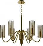 Подвесная люстра ST Luce SL2005 SL2005.303.06 латунь/коньячный E14 6*40W (220V, на цепи)