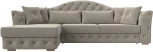 Диван угловой Артис левый угол (Бежевый/Микровельвет) Лига Диванов арт.121594L