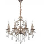 Подвесная люстра Lucia Tucci Barletta 1730.8 coffe gold (220V, хрусталь K10, на цепи, подсвечник, свеча)