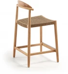 Барный стул La Forma (ex Julia Grup) Nina (Коричневый,Бежевый/ Дерево,Эвкалипт,Акация,Веревка)