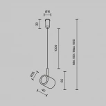 Потолочный коннектор с тросовым подвесом Tau в шинопровод Maytoni Tau TRA154CSW-1B