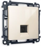 Комплект механизма Ambrella Volt телефонной розетки ALFA MA312030 Бежевый глянец RJ-11(4P4C) с защитной шторкой QUANT