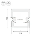 Профиль WPH-LINE-1212-2000 OPAL (Пластик) 023302 Arlight