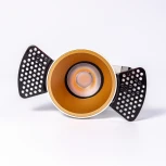 Точечный встраиваемый светодиодный светильник, круглая рамка, золотой отражатель Fiberli 302T75 12130202