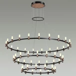 Подвесная люстра ярусная большая Candel 5009/204L Odeon Light (LED, 220V, на тросе)