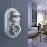 Розетка с заземлением и шторками (матовый хром) Werkel WL19-10-02 (a044924)