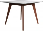 Стол R-Home Лунд 860*860 мрамор Бьянко Темный орех
