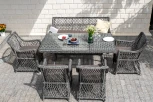 Плетеный стол из искусственного ротанга 160х90см, цвет графит 4SIS Латте YH-T4766G-1 graphite